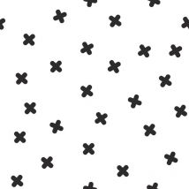 Roommates - Papier peint auto-adhésif - Motifs De Croix Noires - 5.75 m x 45 cm