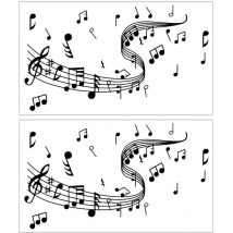 Jeffergarden Papier peint autocollant Note de musique domestique, 2 pièces, autocollants muraux pour la décoration de la maison, DIY bricolage