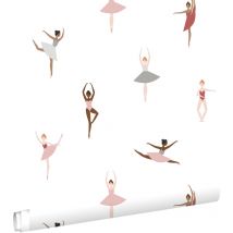 papier peint ballerines vieux rose et bleu gris - ESTAhome