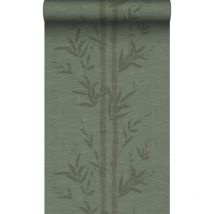 Origin Wallcoverings - papier peint bambou vert grisé