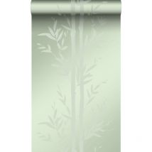 Origin - papier peint bambou vert olive grisé Wallcoverings