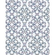 Papier peint baroque Edem 85037BR30 papier peint texturé au style baroque brillant blanc bleu-turquoise violet argent 5,33 m2