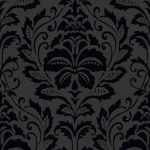 Profhome - Papier peint baroque 255426 papier peint intissé légèrement texturé au style baroque mat noir 5,33 m2