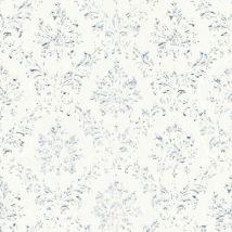Profhome - Papel pintado barroco 306621 papel pintado textil texturado de estilo barroco brillante blanco plata 5,33 m2