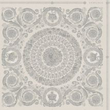 Profhome - Papier peint baroque 370555 papier peint intissé légèrement texturé au style baroque brillant argent gris 7,035 m2