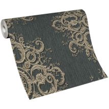 Papier peint beige foncé effet textile Tapisserie unie beige foncée chambre adulte & couloir Papier peint vinyle bureau et salon