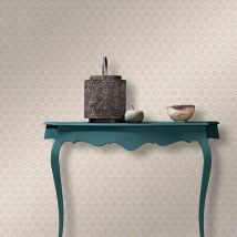 Papier peint beige motif chic pour chambre adulte | Tapisserie beige graphique idéale salon | Papier peint intissé couloir & bureau