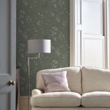 Laura Ashley - Papier peint intissé Branches Elderwood Sage 1005 x 52cm Vert doux