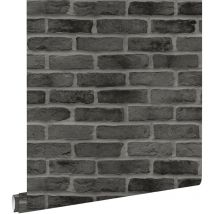 Estahome - papier peint brique noir