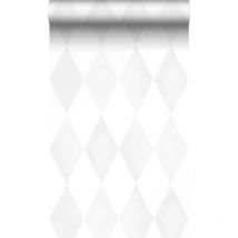 Origin - papier peint à carreaux blanc mat et gris chaud clair Wallcoverings