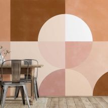Papier peint centre rose