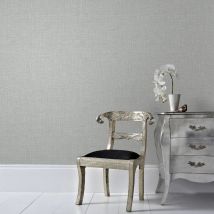 Papier peint Chenille Vinyle expansé 1005 x 52cm Gris, argent