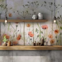 Papier peint coquelicots