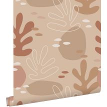 Estahome - papier peint corail terracotta