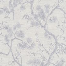 Profhome - Papier peint de luxe exclusif 378673 papier peint intissé légèrement texturé avec des ornements floraux et des accents métalliques gris