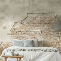 Art For The Home - Papier peint panoramique Dublin Pierres 300 x 300cm Gris, Ocre