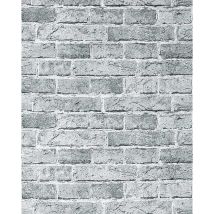 Edem - Papier Peint Design Vintage Rustique 583-26 Aspect Mur De Briques Bricks Brix Gris Granit