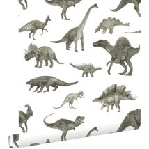 papier peint dinosaures gris vert - ESTAhome
