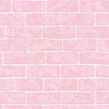 Papier peint original brique rose | Tapisserie imitation brique rose pour chambre de fille | Papiers peints tendances pour chambre à coucher - 10,05