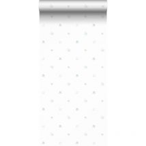 papier peint empreintes de pattes bleu, jaune et blanc - Sanders & Sanders