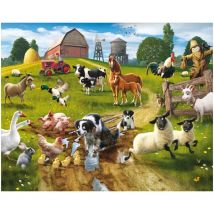 Walltastic - Papier peint enfant animaux de la ferme 305X244 cm