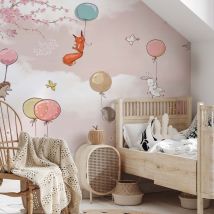 Hxadeco - Papier peint enfant animaux en ballon