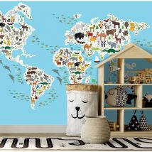 Papier peint enfant le monde des animaux