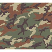 Profhome - Papier peint enfants 369406 papier peint intissé lisse avec un dessin infantile mat vert brun 5,33 m2