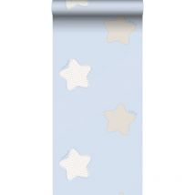 Sanders&sanders - papier peint étoiles bleu et beige