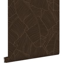 Estahome - papier peint feuilles marron