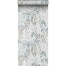 Sanders&sanders - papier peint feuilles bleu gris