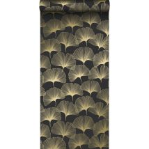 Origin - papier peint feuilles de ginkgo noir et or Wallcoverings