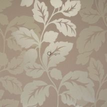 Papier peint feuilles marron – 52 cm x 10,05 m – Intissé écologique – Décoration chambre, salon – ORIGIN WALLCOVERINGS