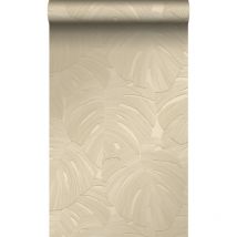Origin Wallcoverings - papier peint feuilles tropicales taupe