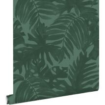 papier peint feuilles tropicales vert émeraude - ESTAhome
