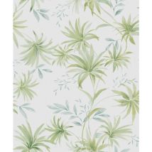 Sanders&sanders - papier peint feuilles vert et gris