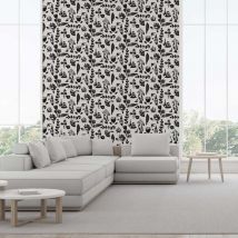 Papier peint fleur noire