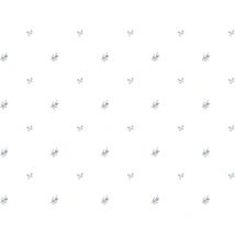 Sanders&sanders - papier peint fleurs bleu gris et blanc