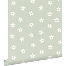 Estahome - papier peint marguerites vert