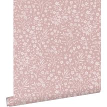 Estahome - papier peint fleurs rose
