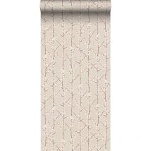 Sanders&sanders - papier peint fleurs sable beige et blanc