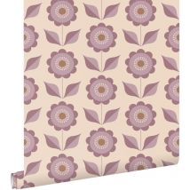 Estahome - papier peint fleurs violet