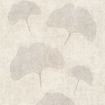 Profhome - Papier peint floral 322653 papier peint intissé légèrement texturé avec un dessin floral et des accents métalliques beige argent brun 5,33