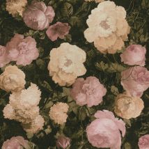 Profhome - Papier peint floral 376501 papier peint intissé légèrement texturé avec un dessin floral mat rose blanc-crème vert 5,33 m2