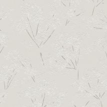 Profhome - Papier peint floral 395484 papier peint intissé texturé avec des ornements floraux brillant gris blanc 5,33 m2