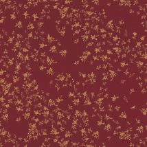 Profhome - Papier peint floral 935857 papier peint intissé légèrement texturé avec un dessin floral brillant rouge or brun 7,035 m2