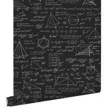 Estahome - papier peint formules mathématiques noir mat