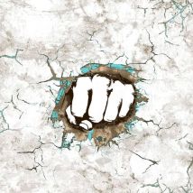 Noordwand - Papier peint Friends&Coffee Concrete Boxing Fist Gris&blanc