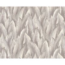 Papier peint gaufré Edem 420ST24 papier peint intissé gaufré à chaud légèrement texturé avec un dessin nature scintillant gris gris-beige argent