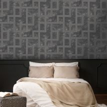 Boutique - Papier peint intissé Géométrique Entrelacs d'or 1005 x 52cm Onyx